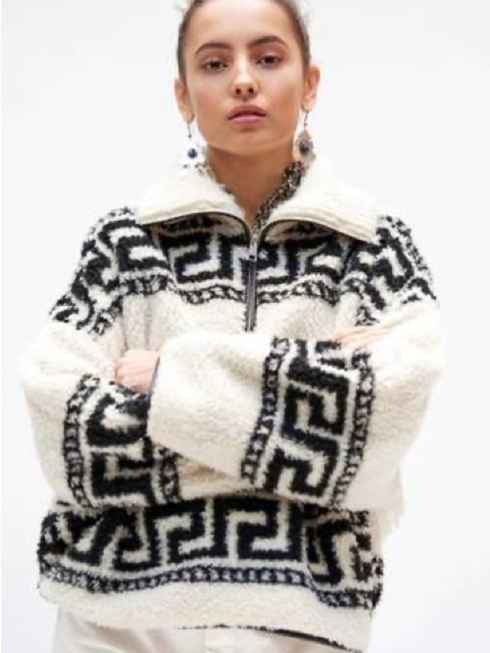 Isabel Marant Etoile Half zip fleece Sweater in ecru size 36